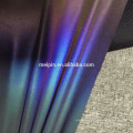 Tela reflexiva da transferência térmica do Spandex claro alto do arco-íris para a roupa